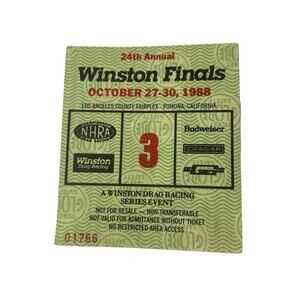 Vtg 80's 1988 NHRA WINSTON FINALS 3 3/4"x 3" TICKET STUB HOT ROD RACING EVENT